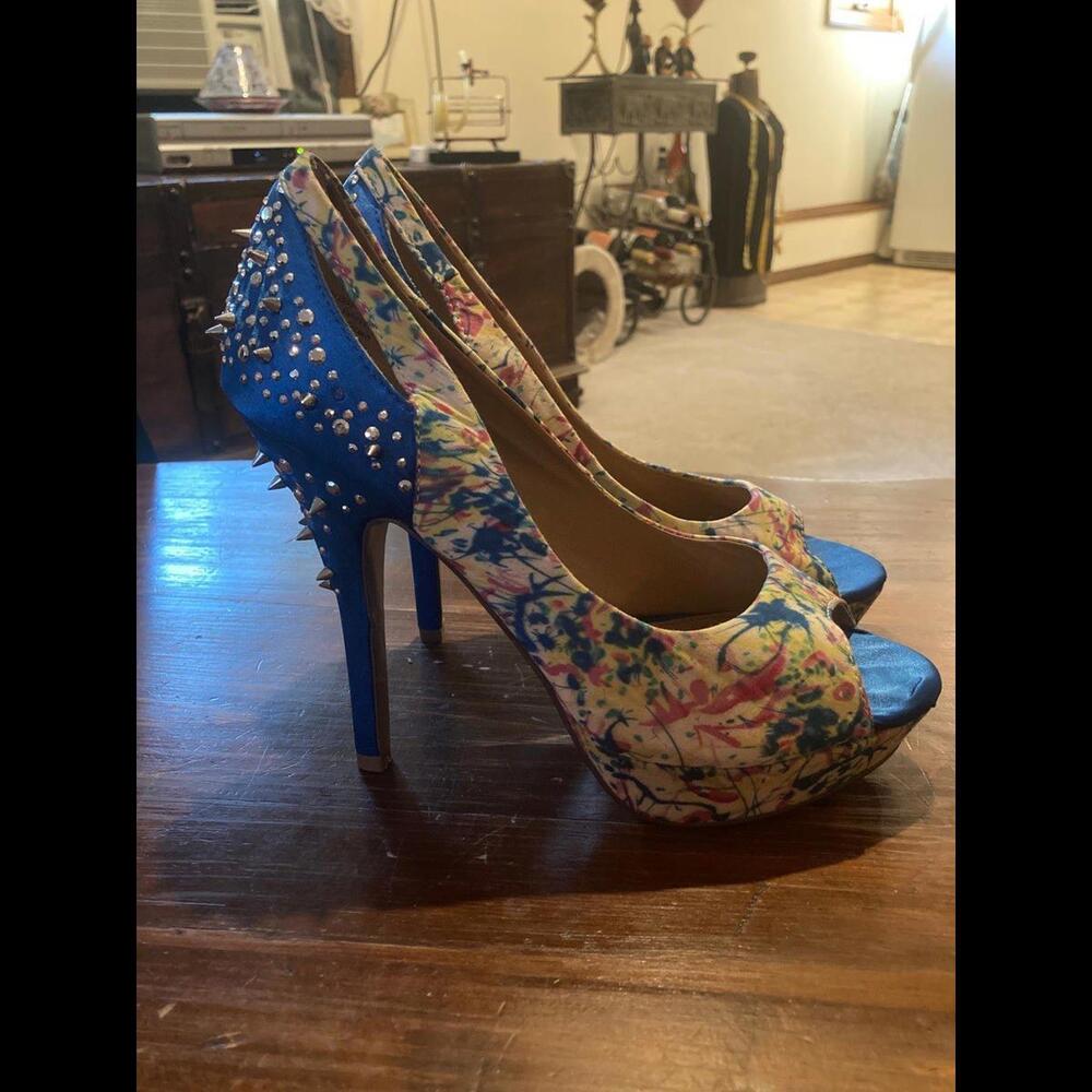 Funky Monkey Awesome Studded Asian Art Sexy High Heels